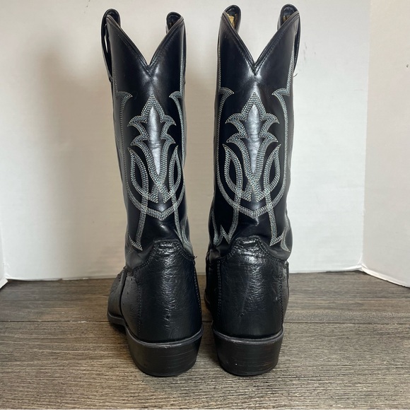 Tony Lama Black Western Cowboy Boots. Size 8.5D. Pre-owned. Leather. Made in USA - Picture 5 of 14